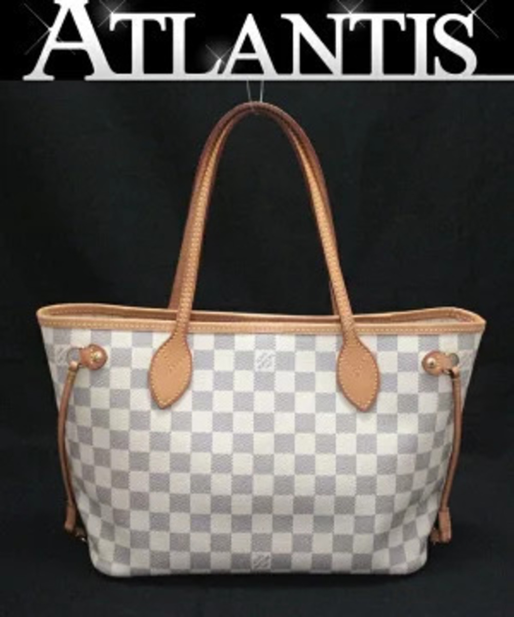 Louis Vuitton Neverfull Tote Bag Damier Azur White